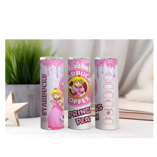Design tumbler gobelet  png starbucks princess peach