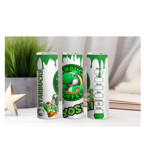 Design tumbler gobelet  png starbucks yoshi