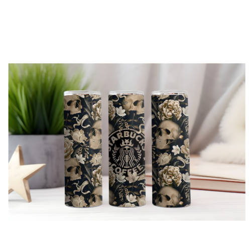 Design tumbler gobelet  png starbucks tête de mort