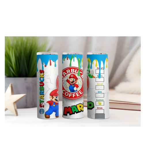 Design tumbler gobelet  png starbucks mario