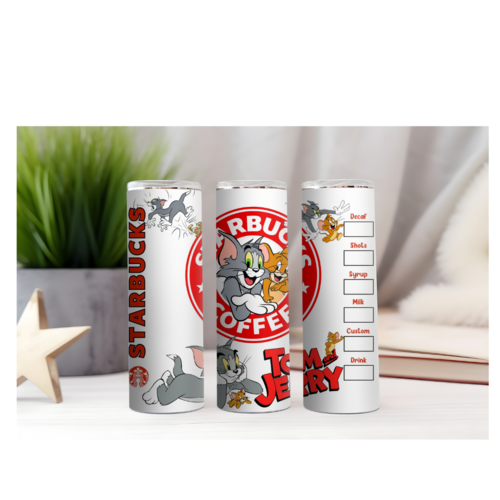 Design tumbler gobelet  png starbucks  tom & jerry