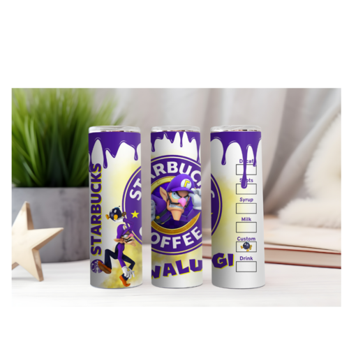 Design tumbler gobelet  png starbucks  waluigi