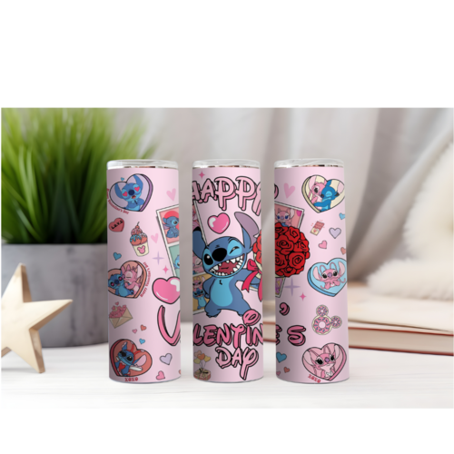 Design tumbler gobelet  png happy valentine's day stitch