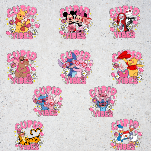 Cupidon-vibes-clipart-png- disney pack de 10 designs