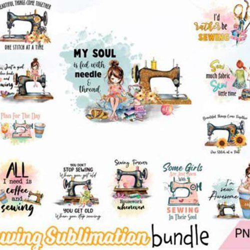 Machines à coudre-clipart-couturière-png 20 designs