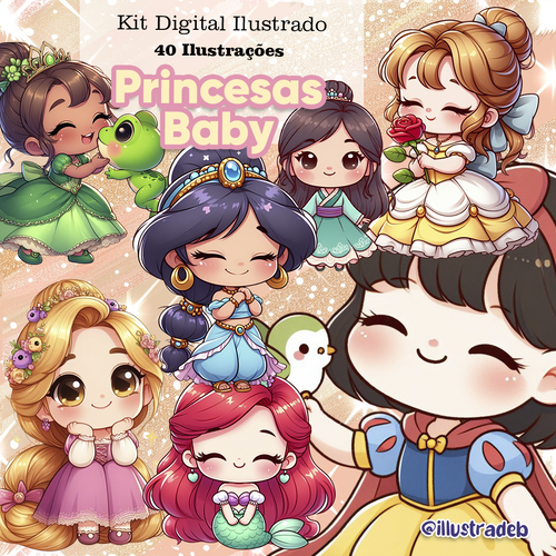 40 kawai baby princess clipart png