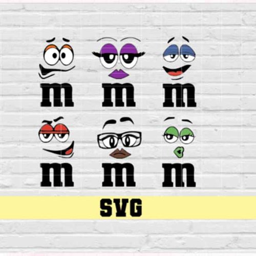 6 svg faces  m&m's vecteur  svg