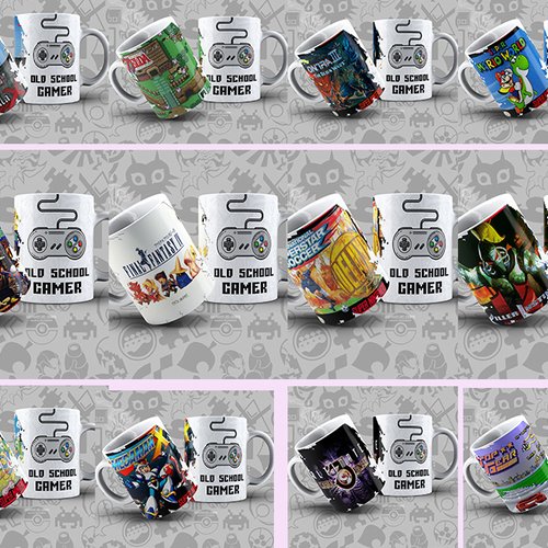 Pack 20 designs mug 11 oz png  jeux vidéos rétro