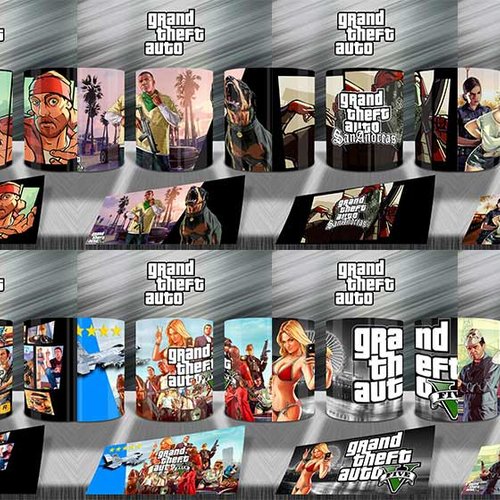 Pack 10 designs mug 11 oz png  grand theft auto 5