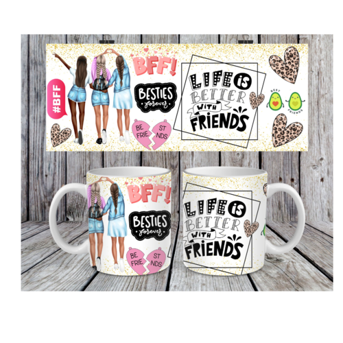 Pack 28 designs png 11 oz thème best friends
