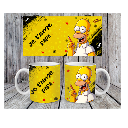Design png 11 oz thème simpsons je t'aime papa