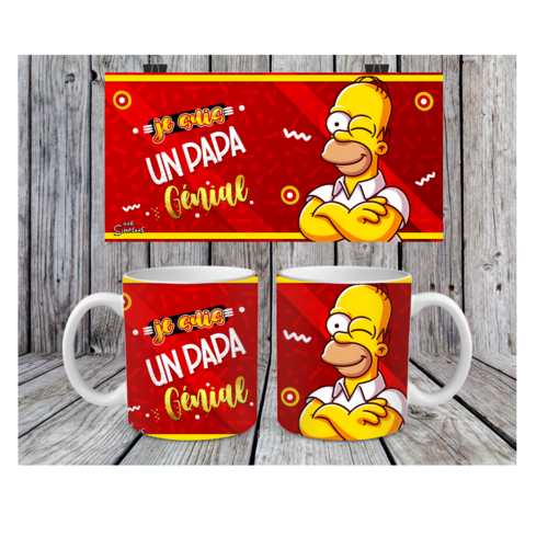 Design png 11 oz thème simpsons je suis un papa génial