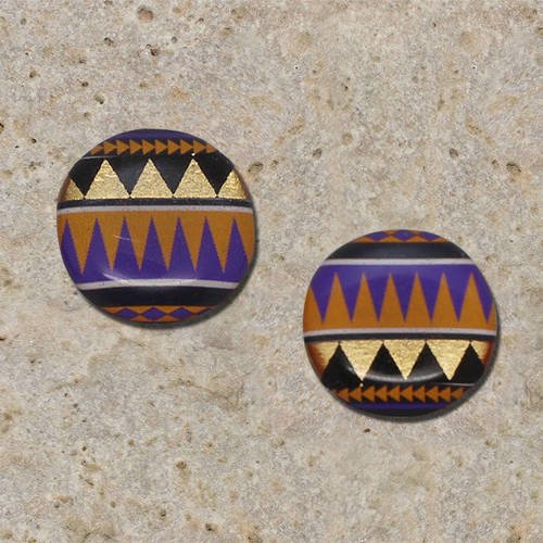 2 cabochons ronds 20 mm triangle or