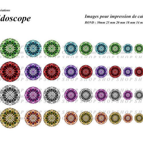 Kaléidoscope 48 images de cabochons à imprimer 