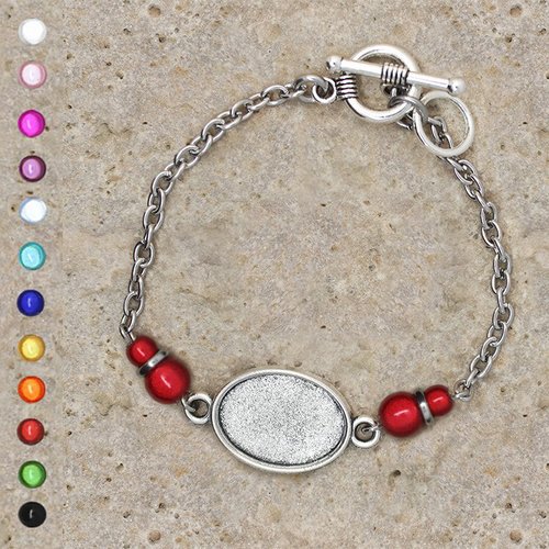 Support bracelet pour cabochon 13 x 18 mm perles