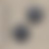 2 cabochons motif volutes, noir 25, 22, 20,18,14, 12 mm