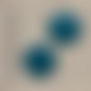 2 cabochons motif volutes, bleu canard 25, 22, 20,18,14, 12 mm