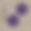 2 cabochons multi-ronds, violet et strass, 25, 22, 20 mm