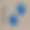 2 cabochons effet de peinture, bleu, 18-25, 13-18, 10-14 mm