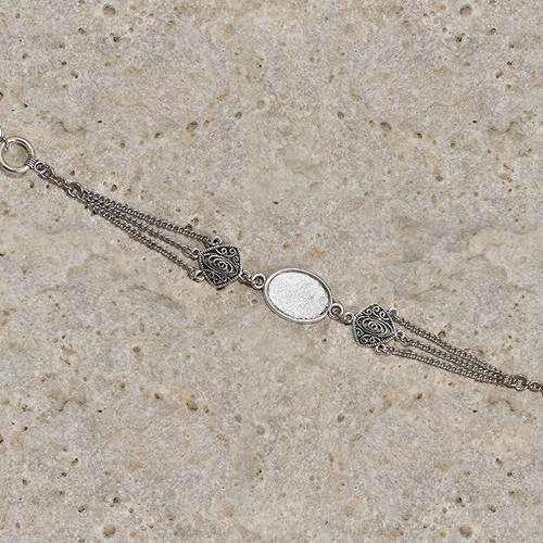 Bracelet support de cabochon ovale 13 x 18 mm 