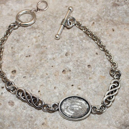 Bracelet support de cabochon ovale 10 x 14 mm 