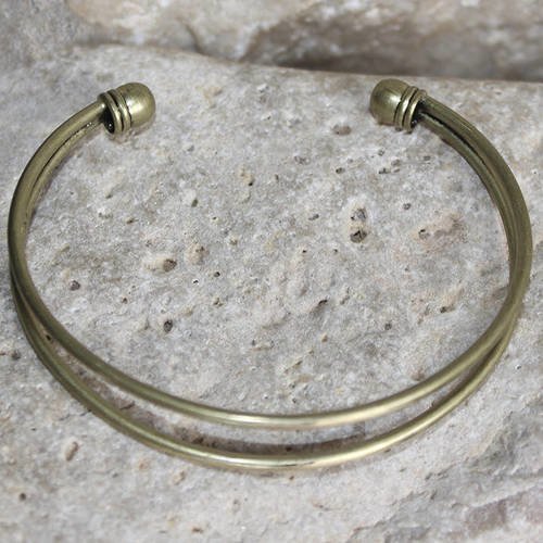 Support bracelet rigide bronze double fil 