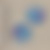 2 cabochons en résine motif peinture à effet, bleu 25, 22, 20,18,14, 12 mm