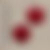 2 cabochons motif volutes, rouge 25, 22, 20,18,14, 12 mm