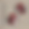 2 cabochons en résine impression motif jaspe, rouge 25, 22, 20,18,14, 12 mm