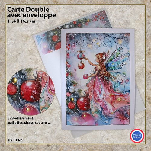Carte de noël fée