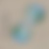 2 cabochons motif ronds bleu vert 25,20,14,12 mm