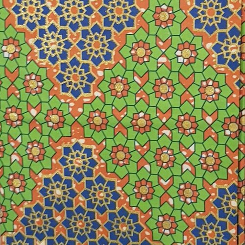 Tissu wax jolis motifs aspect brillant, géométriques,à partir 25 cm sur 116 de laize,motifs pailleté.