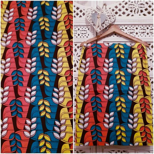 Tissu wax coton,motif fleuri thème tropical, exotique,ankara fabric.