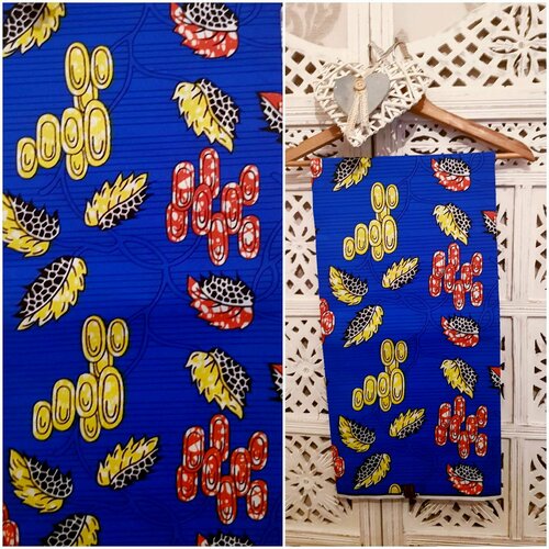 Tissu wax, motif fleuri,à partir de 50cm/116cm de laize.ankara floral fabric.