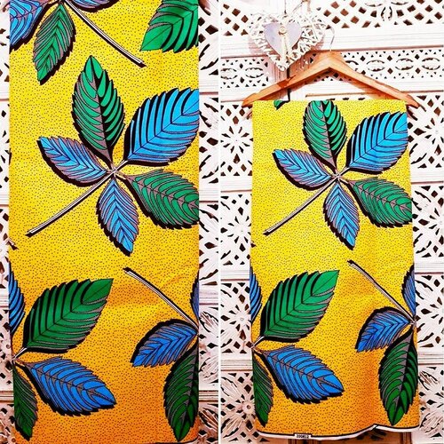 Tissu wax ,motif fleuri, tropical exotique,à partir de 50cm/116cm de largeur.ankara fabrics