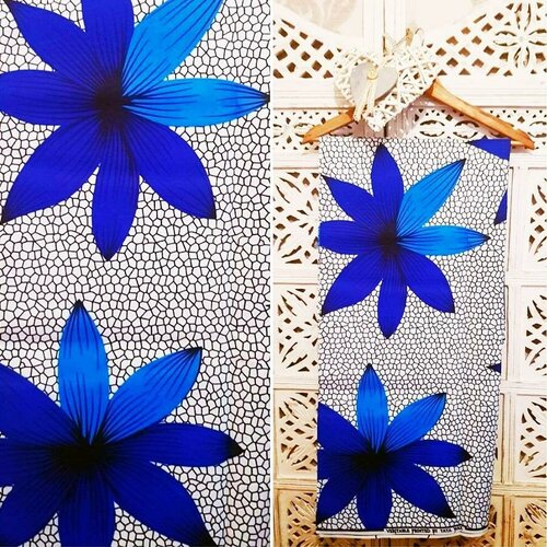 Tissu wax ,motif écailles fleuri, tropical exotique,à partir de 50cm/116cm de largeur.ankara fabrics