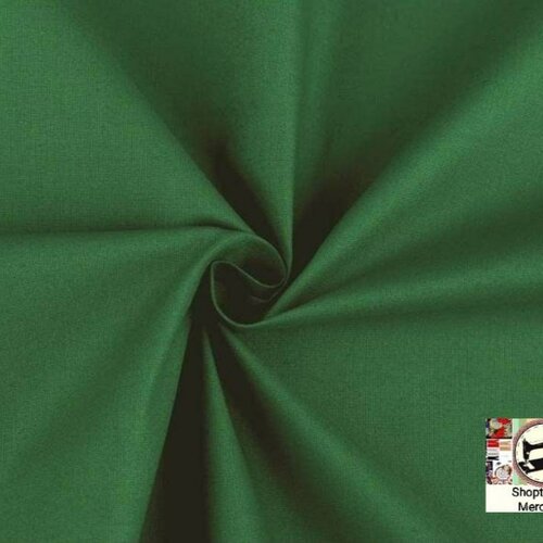 Tissu coton,uni, couleur vert,à partir de 50cm, 2 largeurs au choix(80cm ou 160cm de laize).