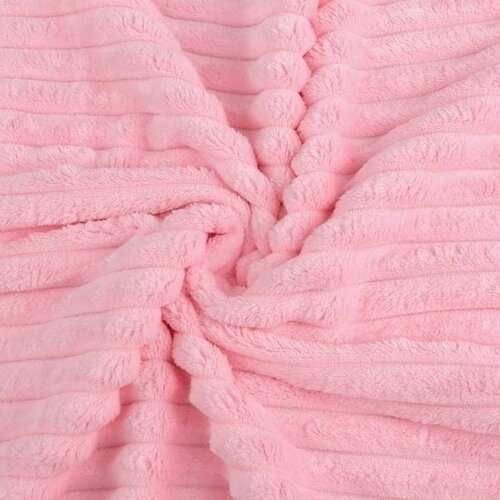 Tissu velours côtelé minky,très doux, rose bébé