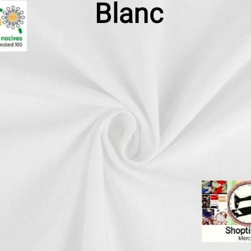 Tissu en flanelle de coton,unie blanc, à partir de 50cm,2 largeurs aux choix (80cm ou 160cm).tissu pyjamas ou autres.livraison offerte.