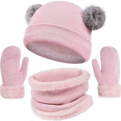 Ensemble d'hiver enfants  3 en 1, tour de cou, bonnet,paire de gants. 2 couleurs aux choix.livraison offerte