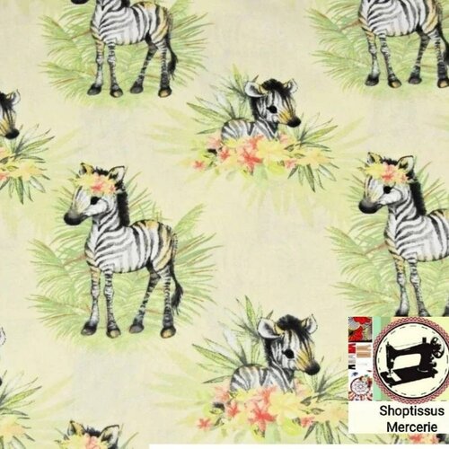 Tissu 100% coton thème safari à partir de 50cm/75cm ou 150cm de largeur, certifié oeko tex.livraison offerte sans minimum d'achat.