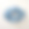 Chouchou de cheveux tissu effet jean bleu clair bleached biais crochet fait main, élastique cheveux, accessoires de coiffure femme fille