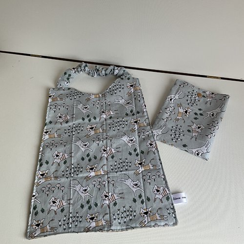 Serviette de cantine + pochette de rangement