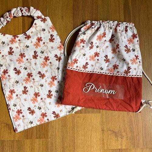 Kit rentrée ( serviette de cantine + sac à dos pochon)