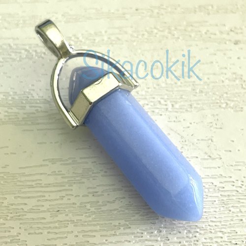 1 breloque pendentif gemme mat bleu