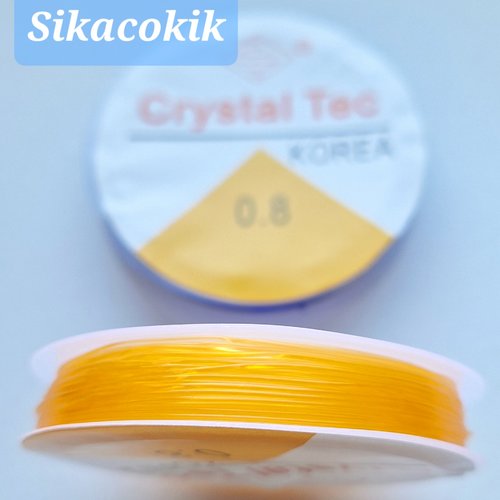 1 bobine fil nylon élastique orange 0.8mm