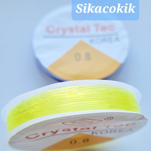 1 bobine fil nylon élastique jaune 0.8mm