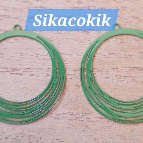 1 estampe ronde métal vert 30cm