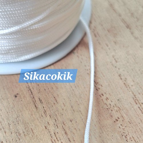 1 rouleau fil blanc nylon tressé 1mm, 90m environ (100 yards)