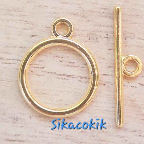 1 fermoir t acier inxoydable doré 19*14mm toggle